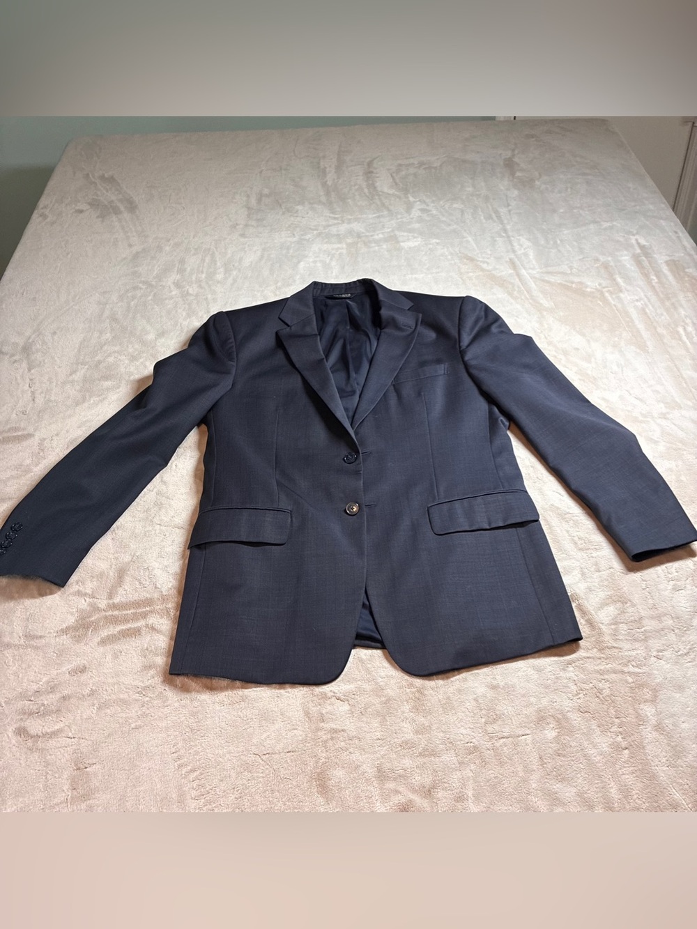 Jos A Bank Travelers Collection 100% Wool Blazer Navy Tailored Mens 42R Jacket